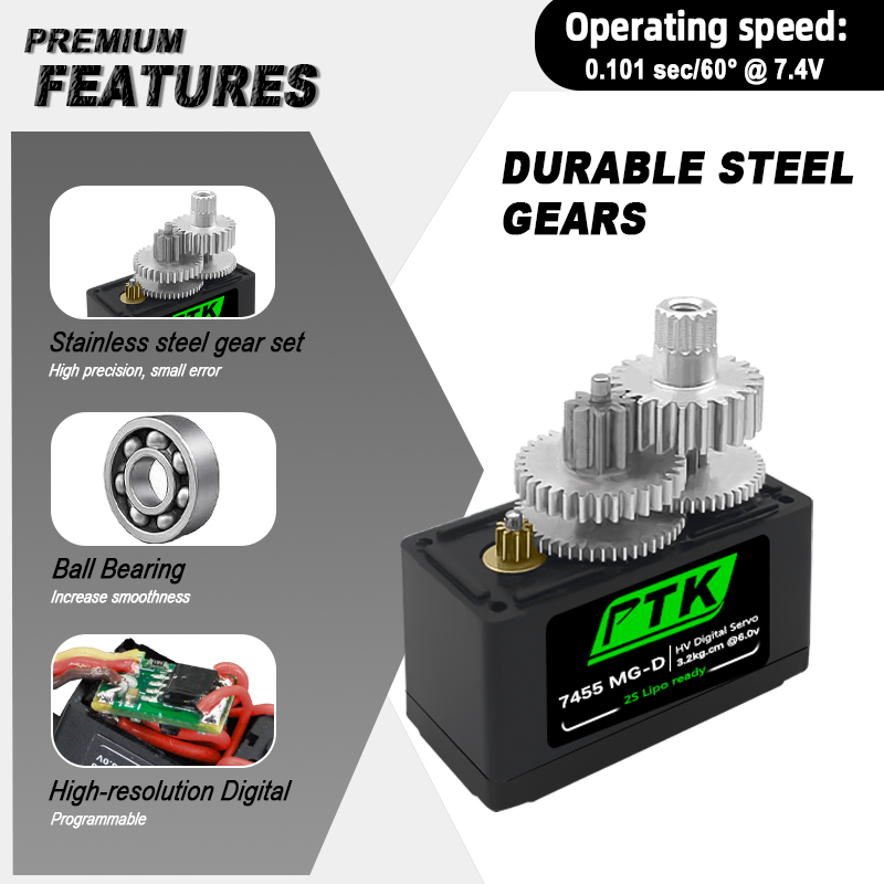 PTK 7455MG-D servo 12g Digital - Rc Hobby Shops ulasan dan harga