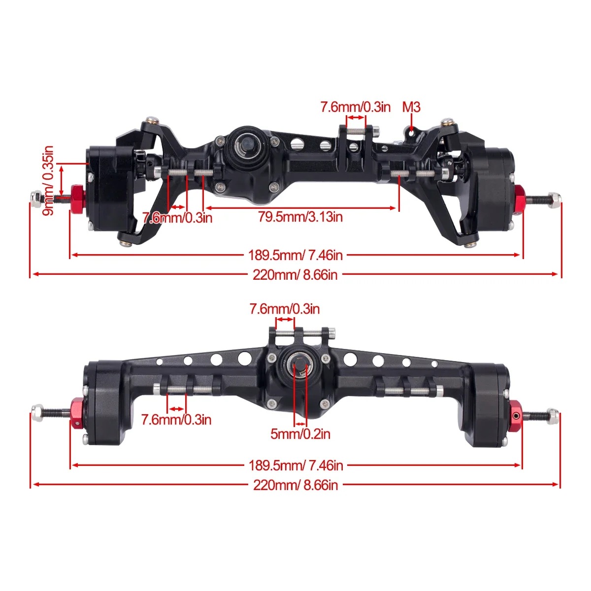 CNC Aluminum SCX10 III Front R - Hobby Zone Rc ulasan dan harga