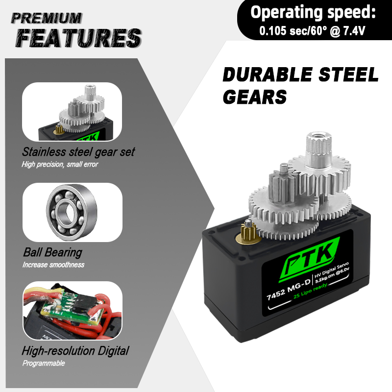 PTK 7452 MG-D 9g Digital Servo - Rc Hobby Shops ulasan dan harga